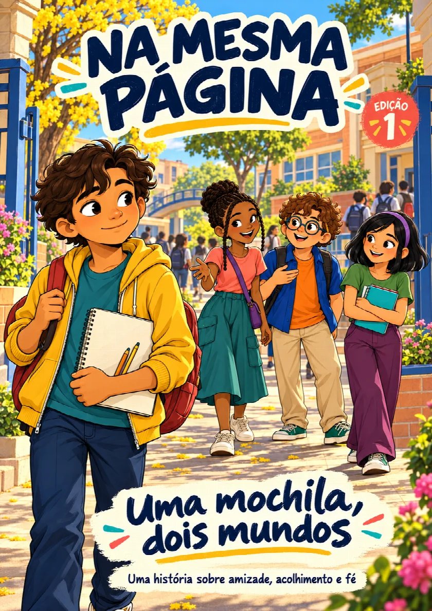 Capa da edição 1: Uma mochila, dois mundos